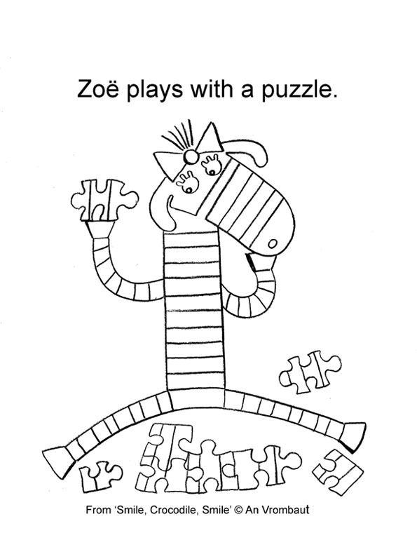 Zoë i Puzzle - Kolorowanka do Druku dla Dzieci kolorowanka do druku